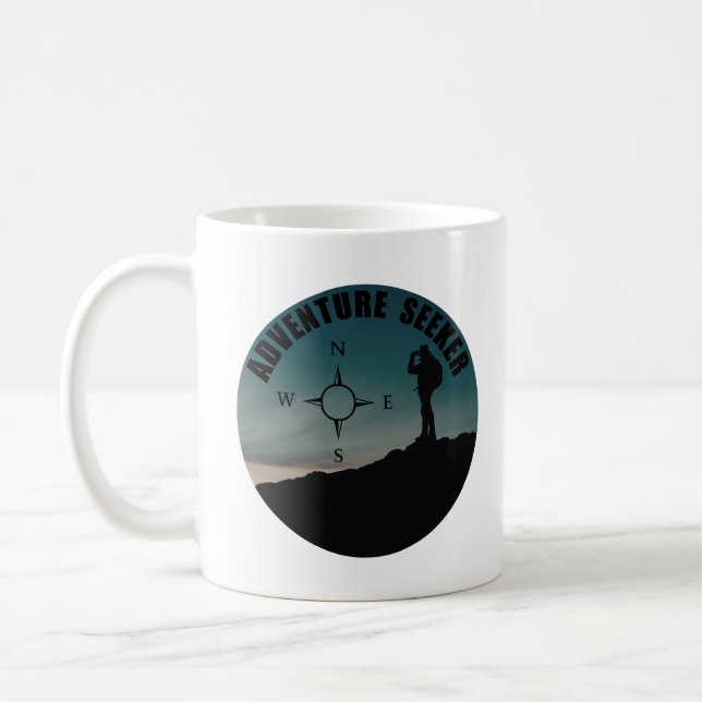 Outdoor hiking seeker for hikers coffee mug (Left)