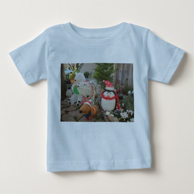 outdoor holiday toys penguin,polar bear and reinde baby T-Shirt (Front)