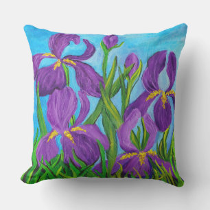 Outdoor Iris Throw Pillow
