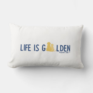 Outdoor Life is Golden Throw Pillow, Housewarming Lumbar Cushion