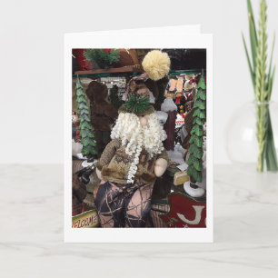 OUTDOOR MAN SANTA CLAUS SAYS "MERRY CHRISTMAS" HOLIDAY CARD
