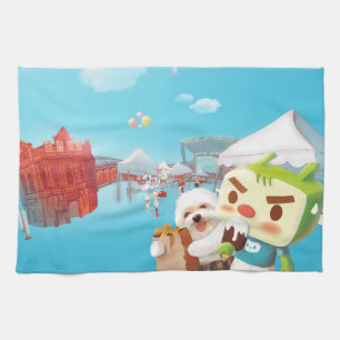 Outdoor Market Fun Tea Towel