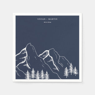 Outdoor Mountain Pine Tree Wedding Napkin