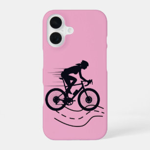 Outdoor MTB Rider Silhouette Design iPhone 16 Case