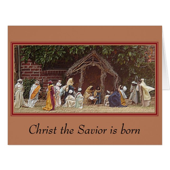 "Outdoor Nativity" 8.5 x 11 Christmas Card (Front Horizontal)