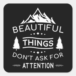 Outdoor Nature Hiking Camping Mountains Funny Gift Square Sticker