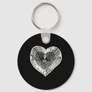 Outdoor Nature Lover Tree Ring Heart Earth Day 1 Key Ring