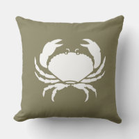 Outdoor Nautical CRAB Marine taupe pillow
