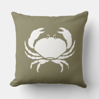 Outdoor Nautical CRAB Marine taupe pillow