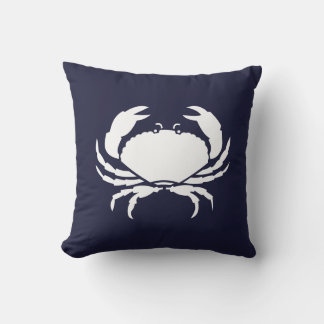 Outdoor Nautical CRAB white navy reversable Outdoo Cushion