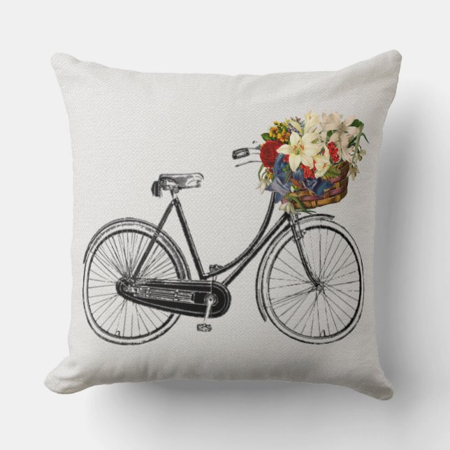 outdoor or indoor bicycle bike flowers cushion (Front)