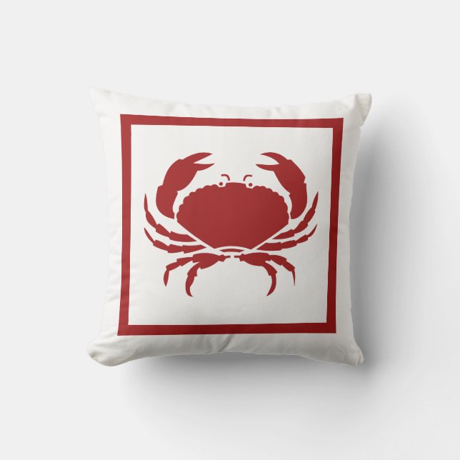 outdoor or indoor CRAB red pillow (Front)