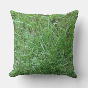 Outdoor Patch of Grass Throw Pillow Nature Green