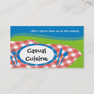 outdoor picnic table setting catering business ... business card