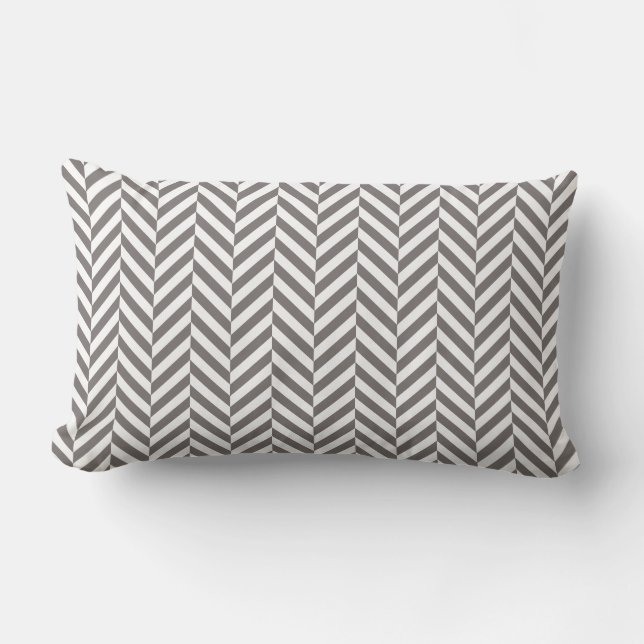 Outdoor Pillow | Grey Herringbone Pattern (Front)