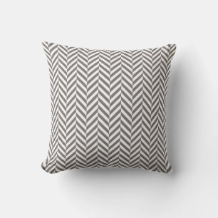 Outdoor Pillow Grey Herringbone Pattern