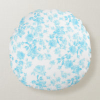 Outdoor Pillow Saint Colette June Roses capri blue