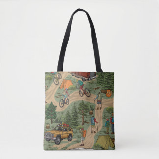 Outdoor recreation vintage seamless pattern with h tote bag