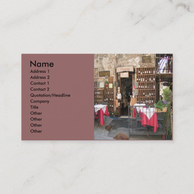 Outdoor Restaurant Business Card (Front)