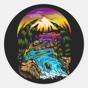 Outdoor Scene Classic Round Sticker