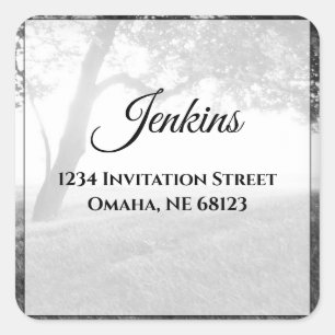 Outdoor Shade Black & White Return Address Labels