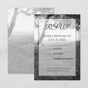 Outdoor Shade Black & White Wedding RSVP Cards