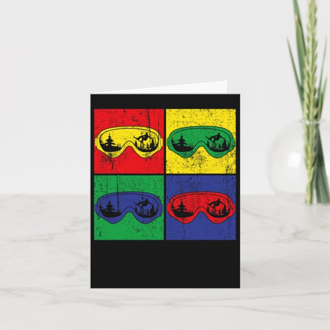 Outdoor Snowboarding Pop Art Sport Snowboarder Sno Card (Front)