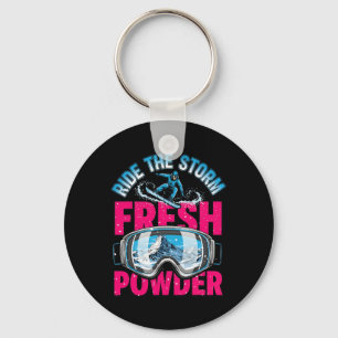 Outdoor Snowboarding Skiing Fresh Powder Snowboard Key Ring