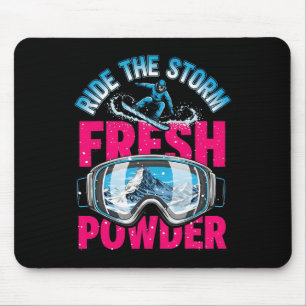 Outdoor Snowboarding Skiing Fresh Powder Snowboard Mouse Pad
