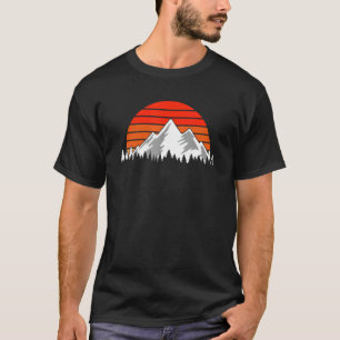 Outdoor Sunset Vintage Style Mountains Sun Nature  T-Shirt
