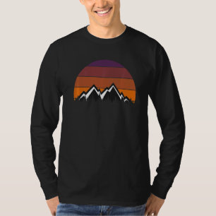 Outdoor Sunset Vintage Style Mountains Sun Nature  T-Shirt