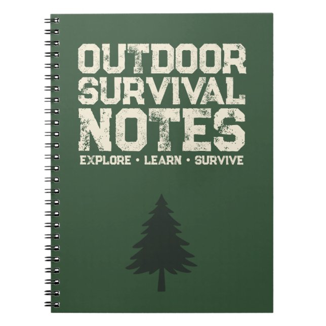 Outdoor Survival Notes Green Forest Notebook (Front)