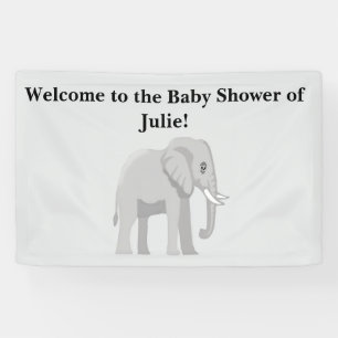 Outdoor Sweet Elephant Baby Shower Welcome Banner