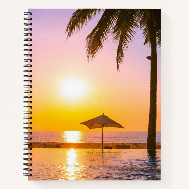 Outdoor Swimming Pool with Umbrella-23543 Notebook (Front)