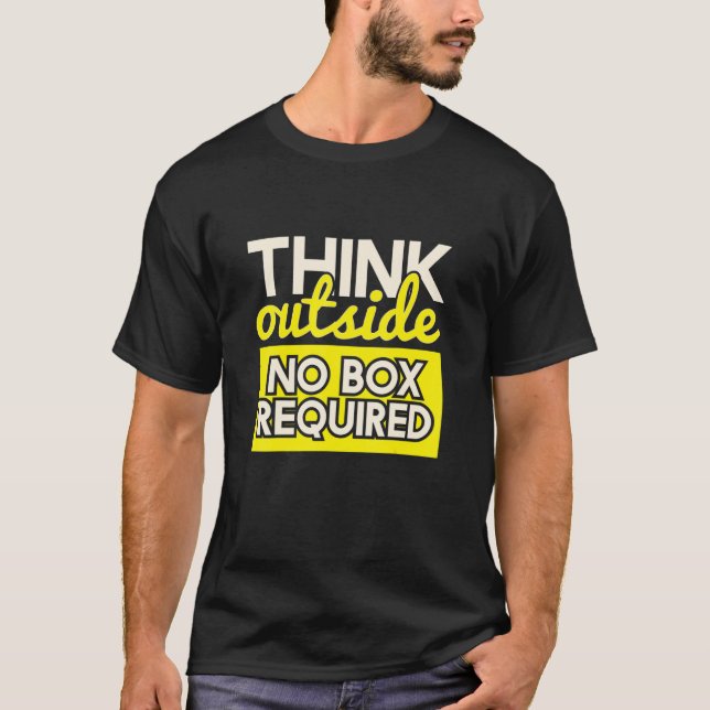 Outdoor Think Outside No Box Hiking Enthusiasts T-Shirt (Front)