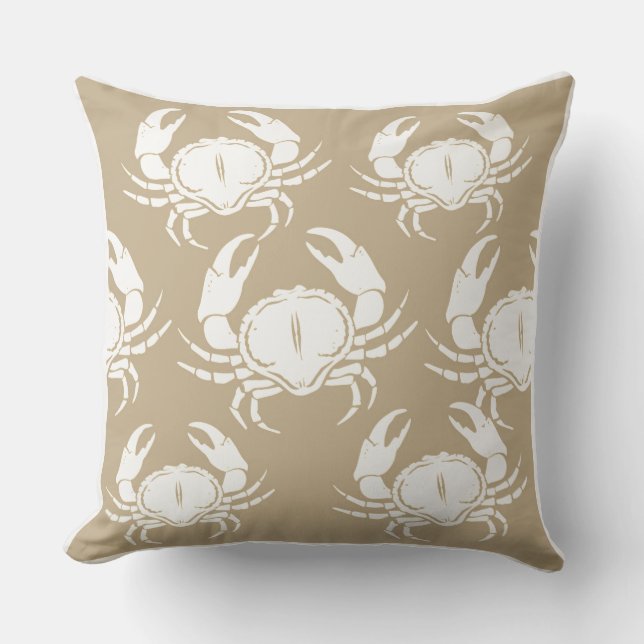 Outdoor Throw Pillow-Crabs Cushion (Front)