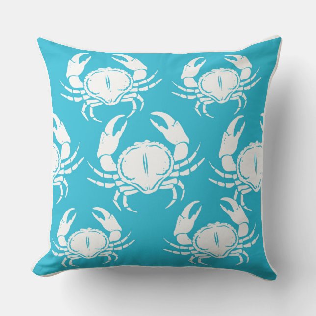 Outdoor Throw Pillow-Crabs Cushion (Front)