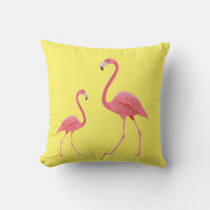 Outdoor Throw Pillow-Flamingo Cushion