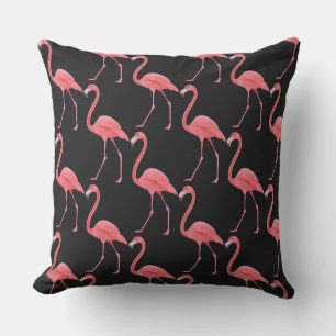 Outdoor Throw Pillow-Flamingos Cushion