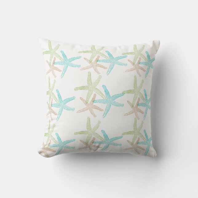 Outdoor Throw Pillow-Starfish Cushion (Front)