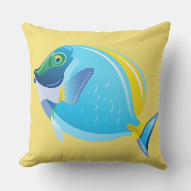 Outdoor Throw Pillow-Tropical Fish Outdoor Cushion (Front)