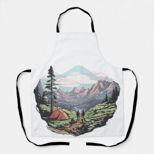 Outdoor unique, retro/vintage graphic apron
