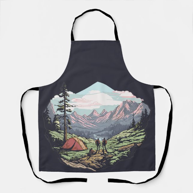 Outdoor unique, retro/vintage graphic apron (Front)