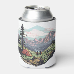 Outdoor unique, retro/vintage graphic can cooler