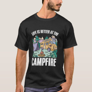 Outdoor Vacation Wanderlust Campfire Camp Camper L T-Shirt
