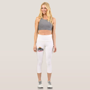 Outdoor Vibes Mountain Tree Sunrise Capri Leggings