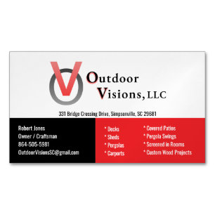 Outdoor Visions, LLC Original Magnetic Business Card