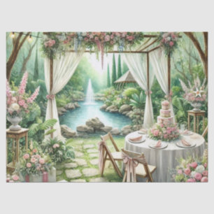 Outdoor Wedding Reception Elegant Decoupage Tissue Paper