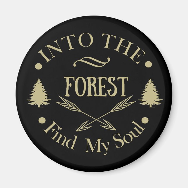 Outdoor wild nature Pine trees in the forest Magnet (Front)