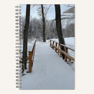 Outdoor Winter Scene Snow Bridge Notebook
